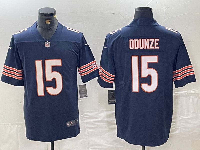 Men Chicago Bears #15 Odunze Blue Second generation 2024 Nike Limited NFL Jersey style 1->chicago bears->NFL Jersey